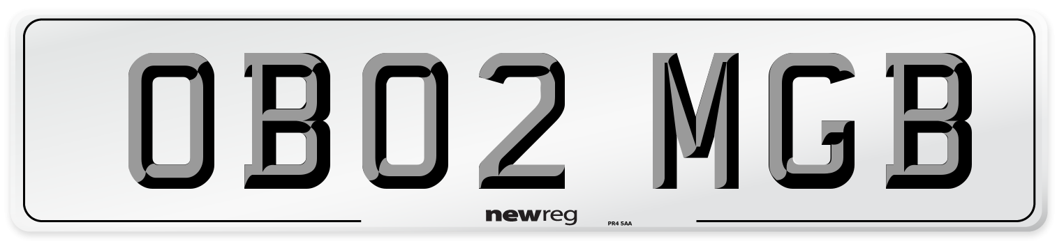 OB02 MGB Number Plate from New Reg